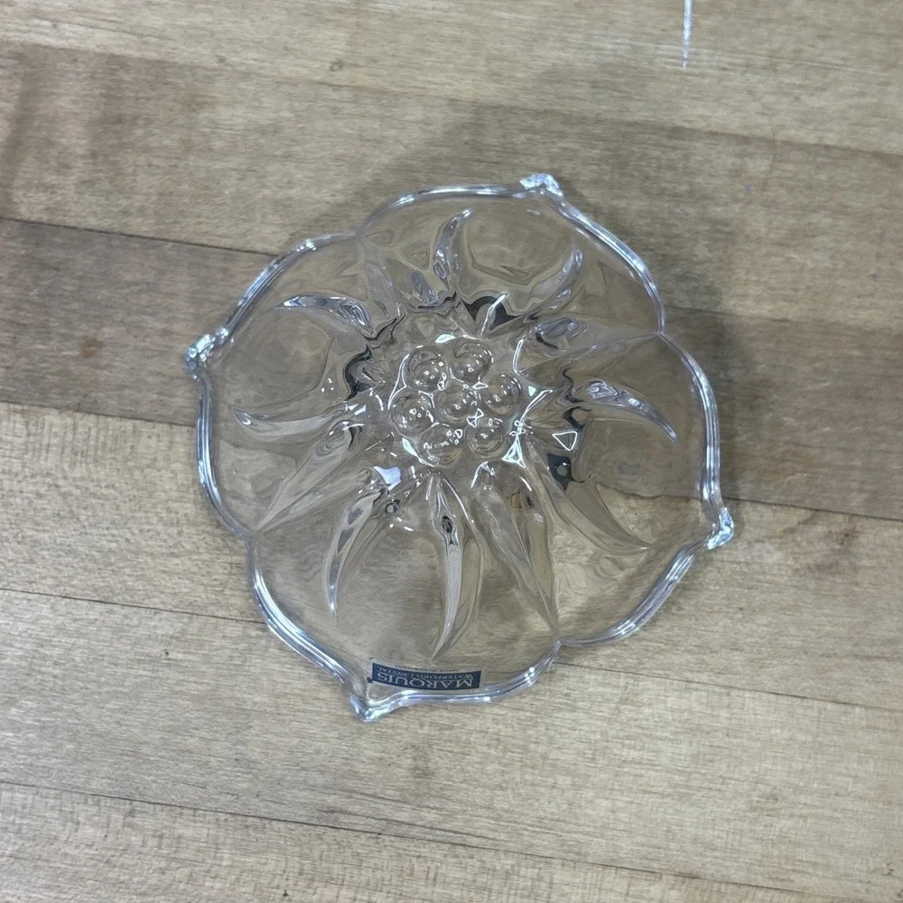 Marquis Waterford Crystal Flower Bowl Germany Scalloped Petal Trinket Dish